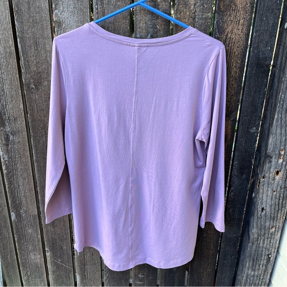 Duluth Trading Company Pima Cotton Willow Knit 3/4 Sleeve Lilac Mauve Top Sz M - Picture 7 of 11